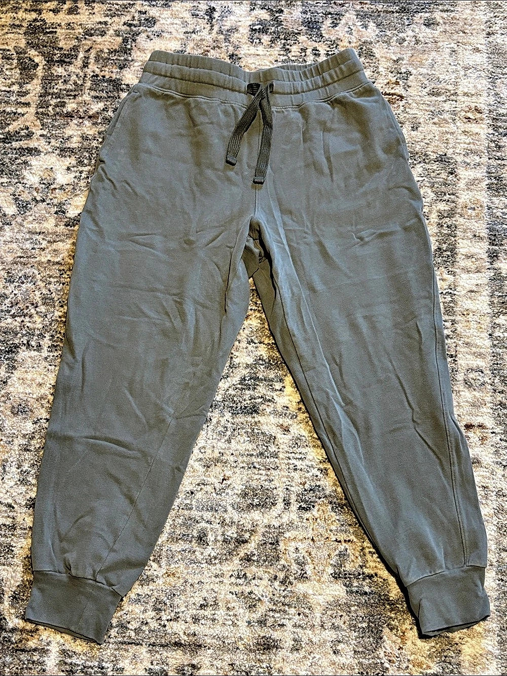 PACT Organic Stretch Poplin Jogger Pants Green Size Large